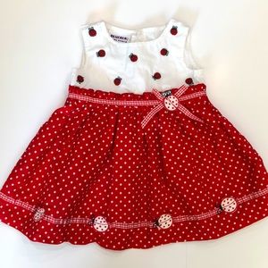 Lady bug polkadot dress